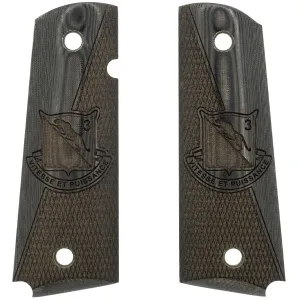 Kimber 3-69 AR Insignia Smooth / Checkered Black Micarta Grips for Full Sized 1911 Pistols