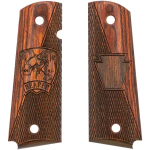 Kimber 1-104th ARB / Reaper Shield Smooth / Checkered Rosewood Grips for Full Sized 1911 Pistols