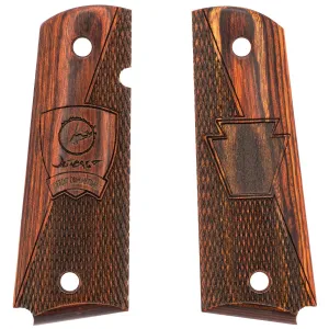Kimber 1-104th ARB / Outcast Shield Smooth / Checkered Rosewood Grips for Full Sized 1911 Pistols