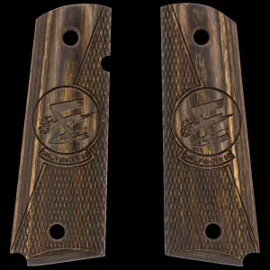 Kimber 389th Fighter Squadron Insignia Smooth / Checkered Walnut Laminate Grips for Full Sized 1911 Pistols