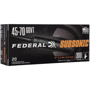 Federal Subsonic .45-70 Government Ammo 300gr Fusion SP 20 Rounds