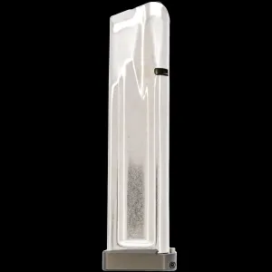 Atlas Gunworks 2011 Competition Stainless Steel 9mm Luger 23-Round 140mm Magazine w/ 7mm Base Pad - Gray