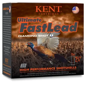 Kent Cartridge Ultimate FastLead 2.75" 12 Gauge Ammo 1 1/2oz #4 Shot 25 Shells