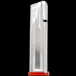 Atlas Gunworks 2011 Competition Stainless Steel 9mm Luger 23-Round 140mm Magazine w/ 3mm Base Pad - Red