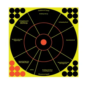 BIRCHWOOD CASEY Shoot-N-C 12in 5 Handgun Trainer Targets, 110 Pasters (34032)