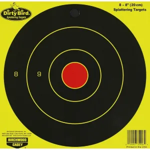 BIRCHWOOD CASEY Dirty Bird 8in Yellow Round Targets, 8-Pack (35908)