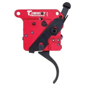 TIMNEY TRIGGERS 2-Stage Black/Red RH Curved Trigger with Safety for Remington 700 (533)