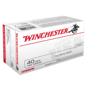 WINCHESTER USA 40SW 165Gr Full Metal Jacket 100rd/Box Ammo (USA40SWVP)