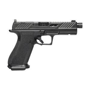 SHADOW SYSTEMS DR920 Elite 9mm 5in Spiral Threaded Barrel Black SS Rod Green Tritium Black Frame Pistol (SS-2010)