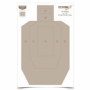 BIRCHWOOD CASEY Eze-Scorer 12x18in BC IPSC Practice Target, 100-Pack (37018)