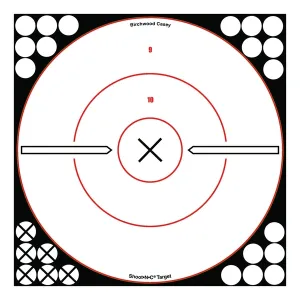 BIRCHWOOD CASEY Shoot-N-C 12in White/Black Bulls-Eye Targets, 5-Pack (34019)