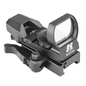 NCSTAR Red/Green Dot Black Anodized Reflex Sight with 4 Reticles and QR Mount (D4RGBQ)