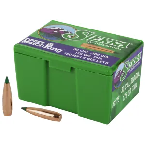 Sierra Bullets Tipped MatchKing, .308 Diameter, 30 Caliber, 175 Grain, Ballistic Tip, 100 Count 7775