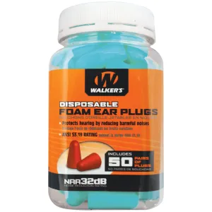 WALKER'S GAME EAR 50 Pair Jar Teal Foam Ear Plugs (GWP-FP-50PK-TL)