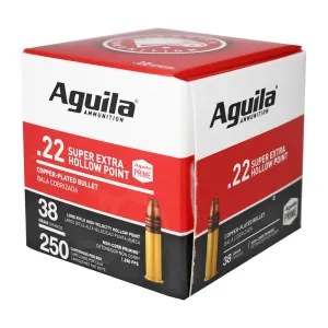 AGUILA Super Extra .22LR 38Gr HP 250rd Box Ammo (1B221103)