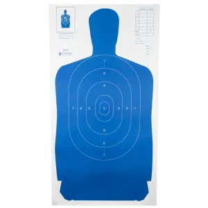 Action Target B-27S Standard Target, Full Size Blue Silhouette, 24"x45", 100 Per Box B-27SBLUE-100