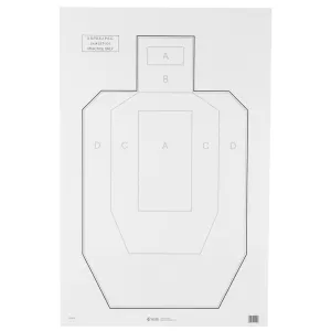 Action Target IPSC-P, Official USPSA/IPSC Practice Target, White/Black, 23"x35", 100 Per Box IPSC-P-100