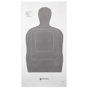 Action Target TQ-15 Standard Target, 25-Yard Silhouette In Gray, 24"x45", 100 Per Box TQ-15GRAY-100