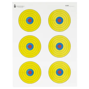 Action Target PR-BE6, High Visibility Fluorescent 6 Bull's-EyeTarget, Black/Red/Yellow, 17.5"x23", 100 Per Box PR-BE6-100