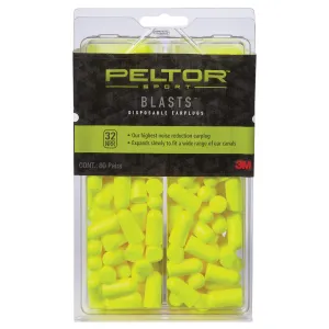 3M/Peltor Sport Blasts, Ear Plug, Yellow, Disposable, Hearing Protection, 80/Pair 97082-PEL80-6C