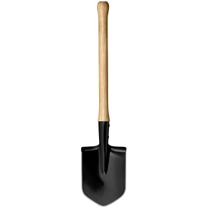Cold Steel Spetsnaz Shovel, Trech Shovel, Tool, Black, Shovel, Medium Carbon Steel, Natural Wood Handle CS-92SFX