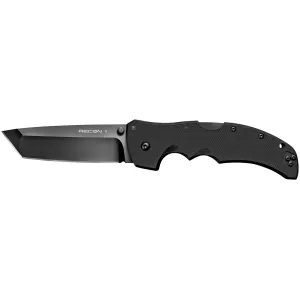 Cold Steel Recon 1, Folding Knife, Black, Plain Edge, Tanto, 4" Blade, DLC Finish, S35VN, Black Handle CS-27BT
