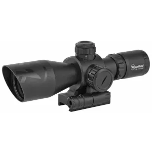 Firefield Barrage Rifle Scope, 2.5-10X40, Black, Class IIIA Red Laser, Illuminated Red/Green Mil-Dot Reticle, 2-Piece Mount FF13065