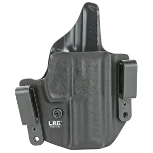 L.A.G. Tactical, Inc. Defender Series, OWB/IWB Holster, Fits H&K VP9, Kydex, Right Hand, Black Finish 9026