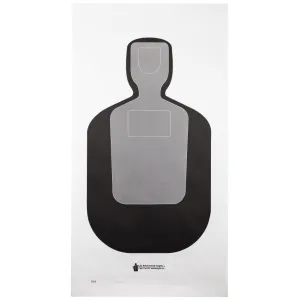 Action Target TQ-19, Standard Qualification Target, 25-Yard Silhouette In Black And Gray, 24"x45", 100 Per Box TQ-19-100