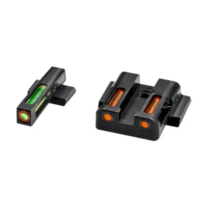Hi-Viz LiteWave H3 Tritium/Litepipe Night Sights, Fits M&P Shield 9MM, 40S&W and 45 Calibers, Green Front w/Orange Front Ring, Orange Rear MPSN621