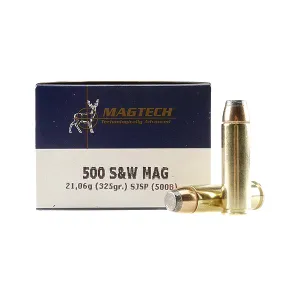 MAGTECH 500 S&W 325 Grain SJSP Flat Ammo, 20 Round Box (500B)