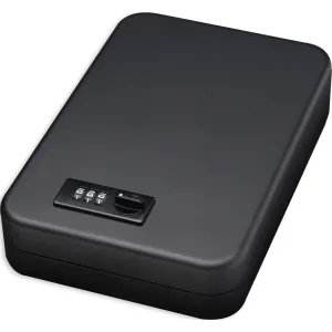 Bulldog Cases Personal Safe w/Steel Combination Lock & Security Cable, 9.5" x 6.5" x 2", Black Finish BD1126