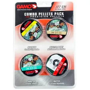 Gamo Combo Pack, Precision Pellets, .177 Pellets (Magnum, Master Point, Hunter, Match), Blister Card, 1000/Pack 632092954