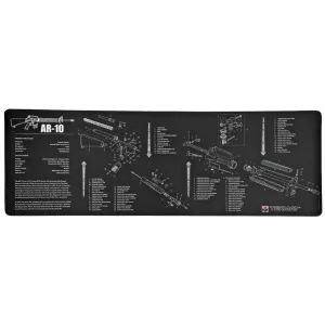 TekMat AR-10 Rifle Mat, 12"x36", Black, Includes Small Microfiber TekTowel, Packed In Tube TEK-R36-AR10