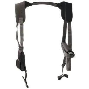 Uncle Mike's Horizontal Pro Pak Shoulder Holster, Size 16, Fits Medium Auto With 3.75" Barrel, Ambidextrous, Black 77160