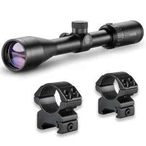 HAWKE Vantage 4-12x40 AO Mil-Dot Riflescope with Match Mount 1in Medium Weaver Scope Rings (14141+22113)