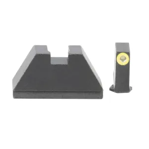 AMERIGLO Glock 2XL height set. Fits all Glock (except 42,43 variants), 2XL Tall Green Tritium LimeGreenLumi Outline .350" front, FlatBlack .429" Rear (GL-681)