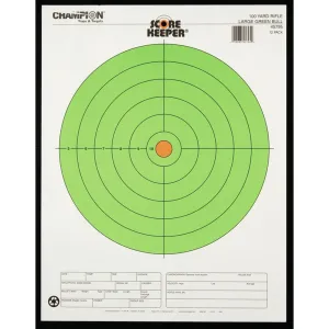 CHAMPION TARGETS Scorekeeper, 100 Yd. Large Green Bull 12 Pk, Card (45795)