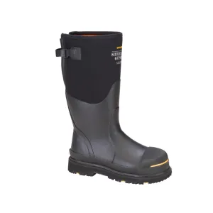 DRYSHOD Mens Steel-Toe Gusset Black/Yellow Work Boot (STG-UH-BK)