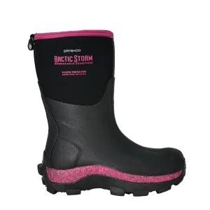 DRYSHOD Womens Arctic Storm Mid Black/Pink Boots (ARS-WM-PN)