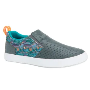 XTRATUF Women's Fishewear Sharkbyte Leather Gray Deck Shoe (XSW-7GG-GRY)