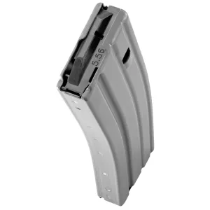 DURAMAG Magazine, 223 Remington/556NATO, 30 Rounds, Fits AR Rifles, Black Anti-tilt AGF Follower, Aluminum, Gray 3023002175CPD