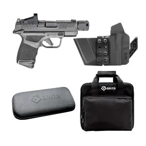 Springfield Hellcat RDP 9mm 11rd/13rd 3.8" Barrel Black Pistol with GRITR IWB RH Gun Holster, Cleaning Kit & Soft Pistol Case