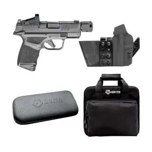 Springfield Hellcat RDP 9mm 11rd/13rd 3.8" Barrel Black Pistol with GRITR IWB LH Gun Holster, Cleaning Kit & Soft Pistol Case