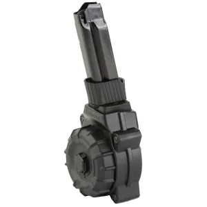 ProMag Magazine, 9MM, 30 Round Drum, Fits S&W Shield Plus, Polymer, Black DRM-A82