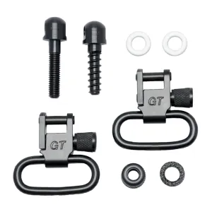 GrovTec GTSW07, Machine Screw Forend Locking Swivel Set, Black Oxide Finish, Black, Includes (2) 1" GT Locking Swivels, (1) 7/8" Machine Screw with Nut, (1) 3/4" Wood Screw Stud, (2) Spacers GTSW07