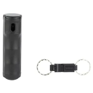Sabre Pepper Gel with Quick Release Whistle Keychain, .54 Ounces, Black, Matte Finish F15-BUSG-W2