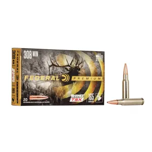FEDERAL Premium .308 Win 165Gr Barnes TSX 20rd Box Ammo (P308H)