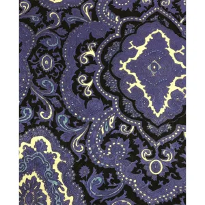 WYOMING TRADERS Paisley Purple/Black Regular Jacquard Silk Scarf (PPB)