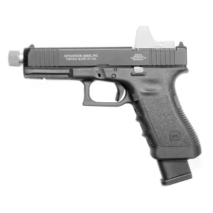 Advantage Arms Conversion Kit, 17-22G4MOD, 22 LR, 4.49" Threaded Barrel, For Glock 17/22 Gen 4, Optics Ready, Matte Finish, Black, Fixed Sights, 15 Rounds, 2 Magazines, Includes Range Bag AAC17-22G4MOD